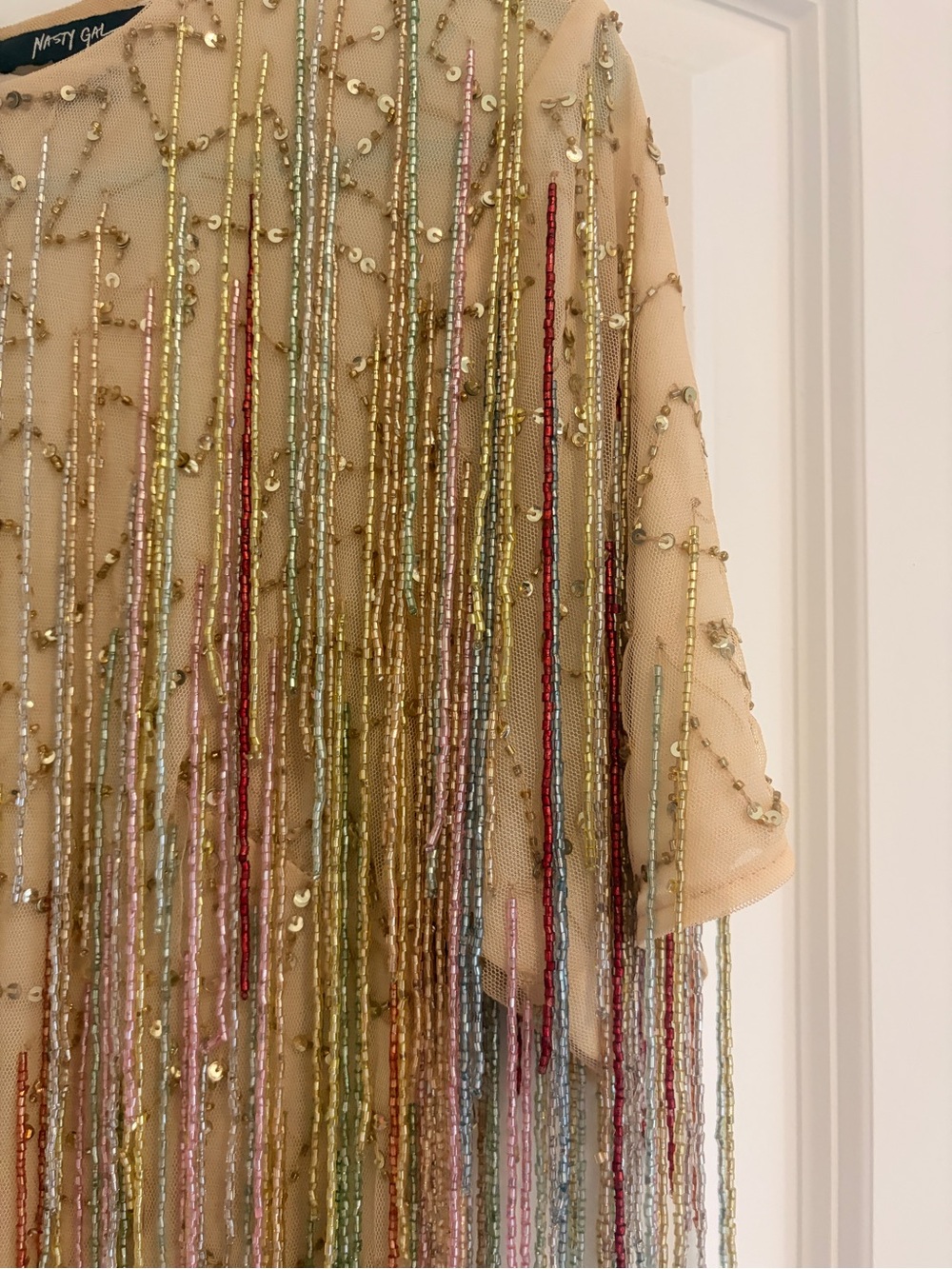 Nasty Gal Tassel Beaded Mini Shift Dress - Picture 7 of 11